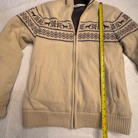 Southern Proper Men's S Farm Fair Isle Sweater Zip Up Preppy Christmas Lined Dog - Picture 11 of 15